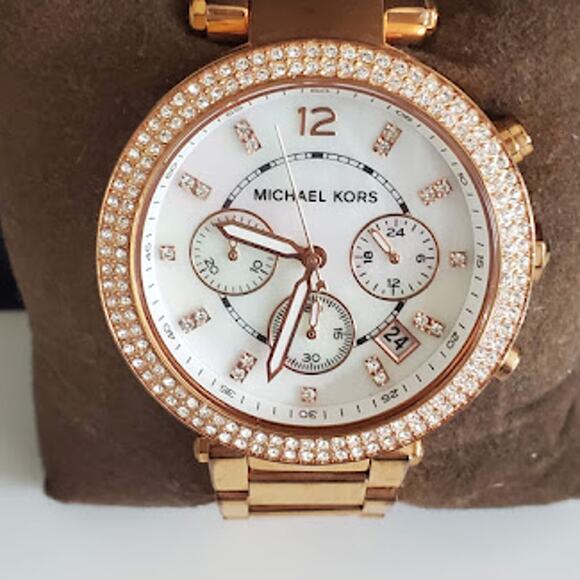 Michael Kors Women's Parker Rose Gold Chronograph Watch with Crystals MK5491 - Picture 12 of 12